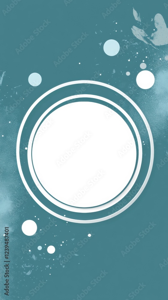 Aufkleber abstract circular design with different sizes and colors on a blue background, suitable for creative