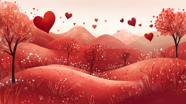 A romantic holiday celebrated on february often associated with a traditional red color scheme and symbolic heart motifs. Symbolic Motifs. Illustration