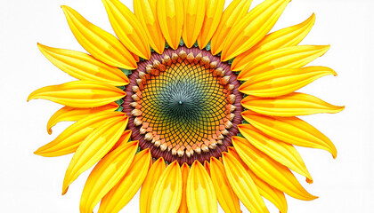Fototapeta premium Sunflower with vibrant yellow petals and intricate center