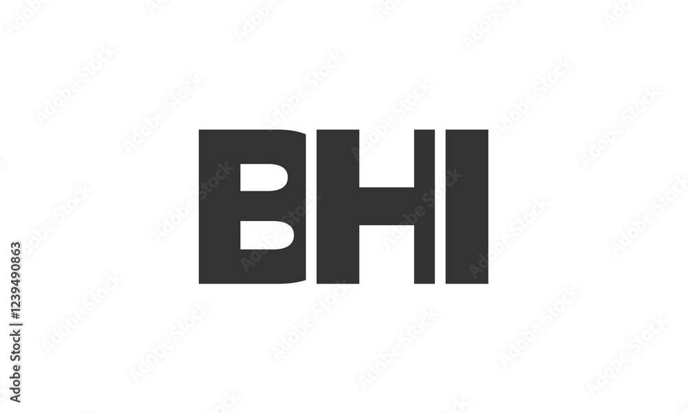 Poster bhi logo design template with strong and modern bold text. initial based vector logotype featuring s