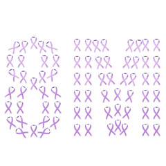 sets of ties that make up the number 8 and the letter M. transparent background. Ideal for projects about feminism, equality and women's rights. 3d illustration