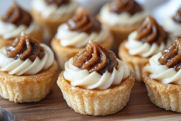 Sweet mini pies with a flaky crust rich filling and pumpkin spice cream perfect for autumn celebrations like Halloween