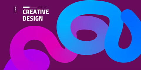 Abstract Fluid Shapes, Creative Design, Purple Background, Gradient Colors, Modern Artwork