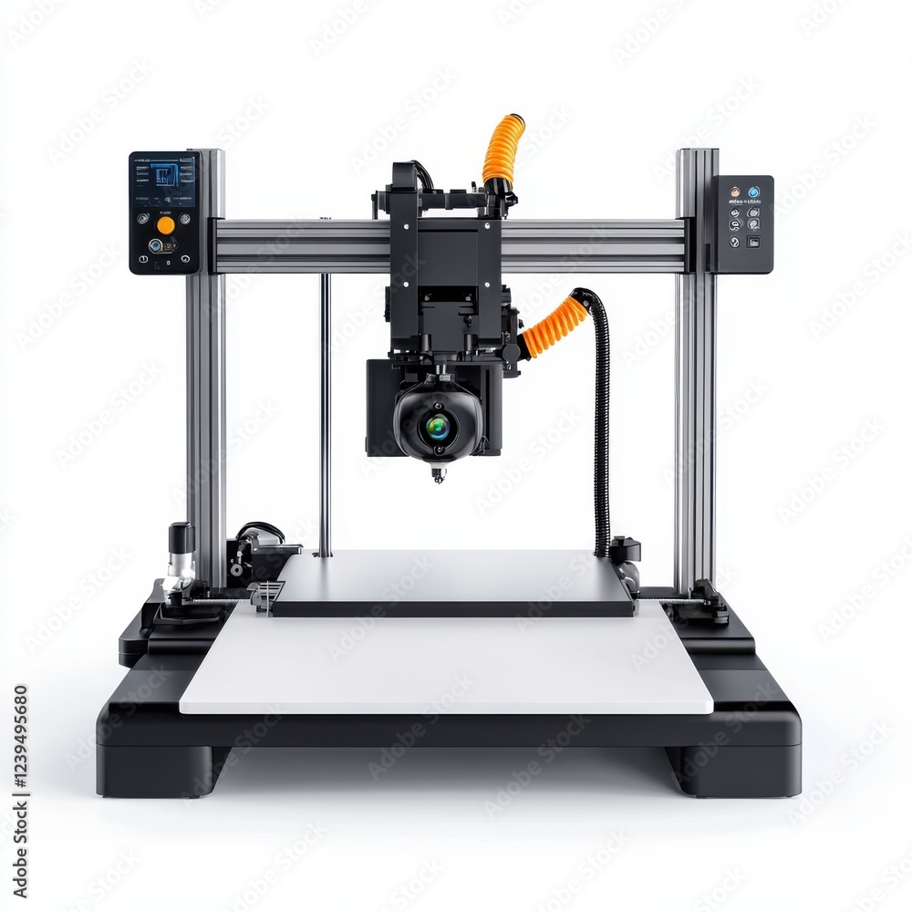 Poster high-precision 3d printer with advanced features and modern design for creative projects and prototy