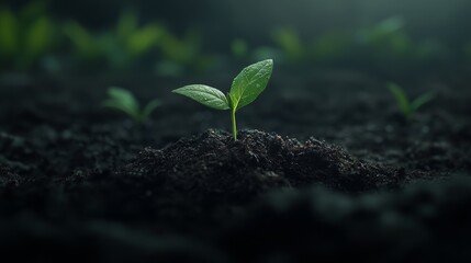 green sprout in the ground