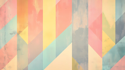 A faded geometric pattern with soft pastel hues reminiscent of wallpaper. Geometric Patterns. Illustration