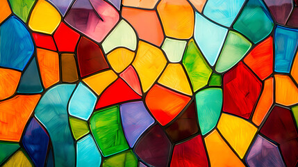 A vibrant geometric pattern with intersecting colorful shapes creating an abstract mosaic. Geometric Patterns. Illustration