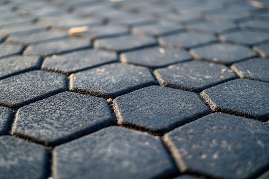 Textured close up of a hydro pad made from recycled tires a modern building material for roads and playgrounds - Powered by Adobe