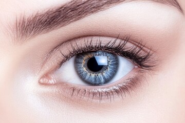 Obraz premium Woman's eye with a blue eyelash