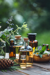 Natural cosmetics research and small production. Organic products, ingredients, extraction in glass bottles. Alternative green herbal medicine, naturopathy, skin care anti age beauty products.
