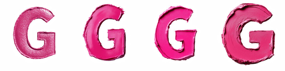 Alphabet G, made of hot pink lipstick, Logo design, letter, isolated on a transparent background