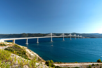 Croazia, Pelješac - 10 August 2024 - The spectacular Pelješac bridge