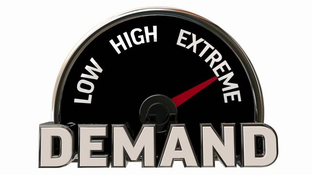 Demand Rising Increase Higher Level Rate Speedometer Measure Need Popularity 3d Animation