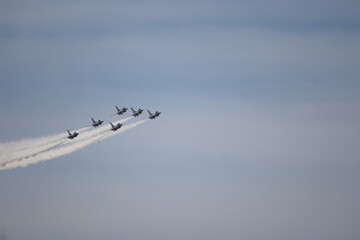 F 16 fighter jet airplane in flight at Rickenbacker International Airport is a civil-military public airport south of downtown Columbus