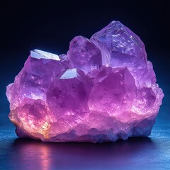 Fototapeta premium Amethyst illuminated with soft backlighting. 