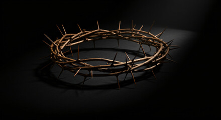 crown of thorns isolated on black, crown on black background, jesus Christ