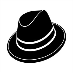  hat silhouette white background