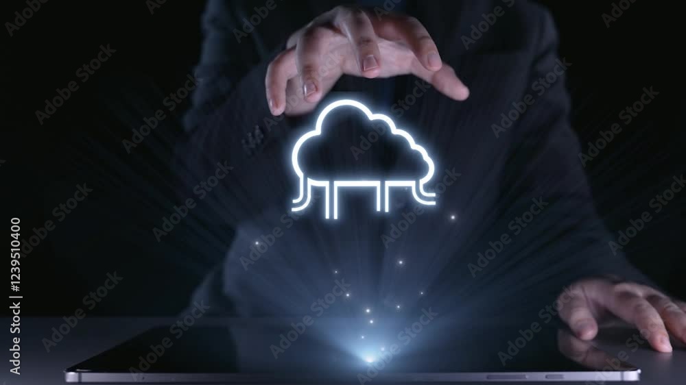 Aufkleber business person discover the future of cloud computing with latest insights and elevate business by 