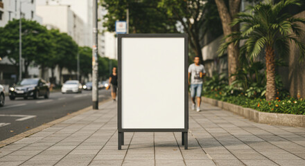 blank billboard on city são paulo background