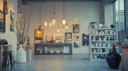 Scandinavian interior with cozy home decor