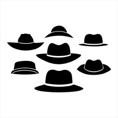  hat silhouette white background