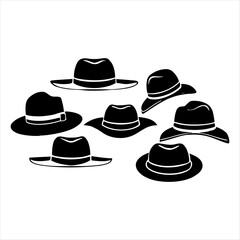  hat silhouette white background
