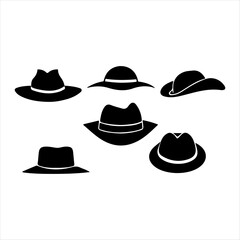  hat silhouette white background