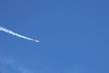 F 16 fighter jet airplane in flight at Rickenbacker International Airport is a civil-military public airport south of downtown Columbus