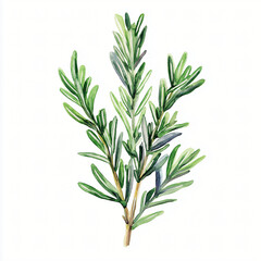 Fototapeta premium Watercolor hand-painted rosemary painting illustration isolated on a white background, rosemary illustration, AI
