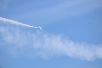F 16 fighter jet airplane in flight at Rickenbacker International Airport is a civil-military public airport south of downtown Columbus