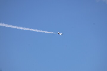 F 16 fighter jet airplane in flight at Rickenbacker International Airport is a civil-military public airport south of downtown Columbus