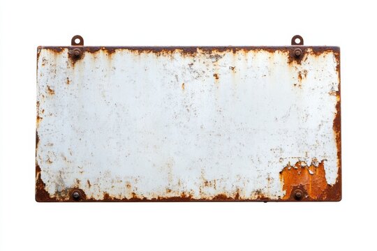 Rusty metal sign with weathered texture and vintage appeal