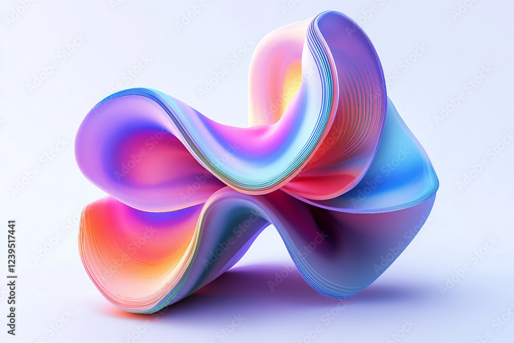 Poster a computer created a image with colorful 3d design generative ai