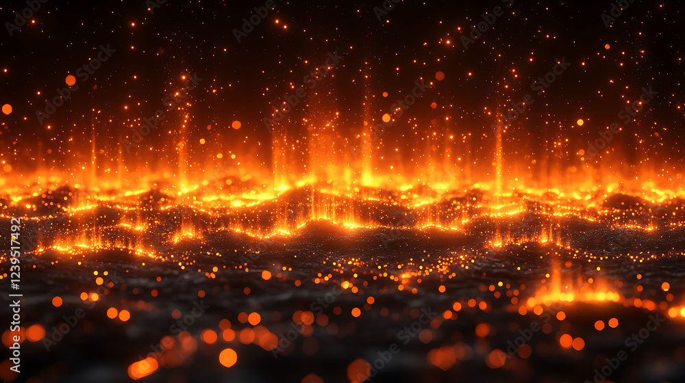 Aufkleber stunning abstract image of glowing embers and particles, creating a fiery, energetic texture. perfec