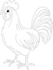 Kawaii Roster Hand Draw Coloring Page