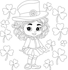 St Patrciks Day Girl Coloring Page