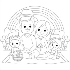St Patricks Day Family Time Coloring Page