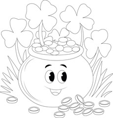 St Patricks Day Pot of Gold Coloring Page