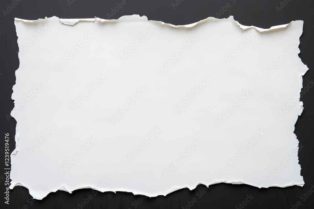 Poster torn edge paper on dark background with texture contrast