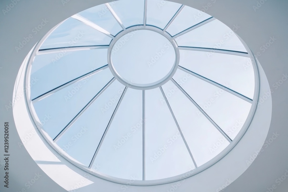 Poster modern circular skylight with geometric design in minimalist architecture