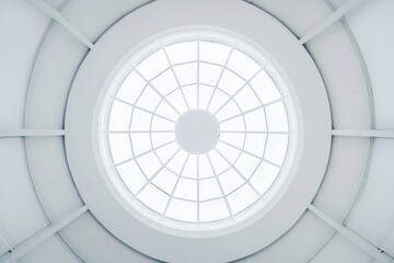 Modern circular skylight with geometric pattern in minimalist architecture