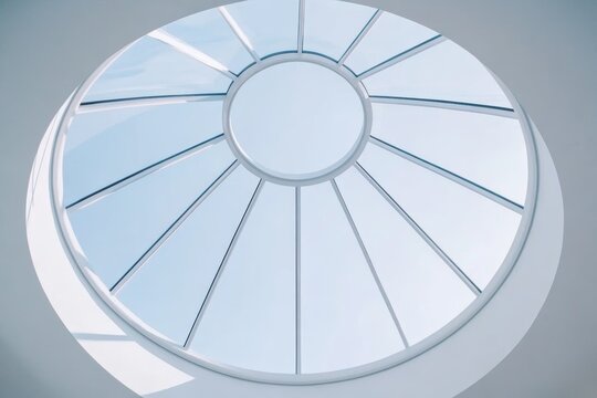 Modern circular skylight with geometric design in minimalist architecture
