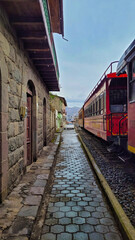 train  tracks in Alausí Ecuador
