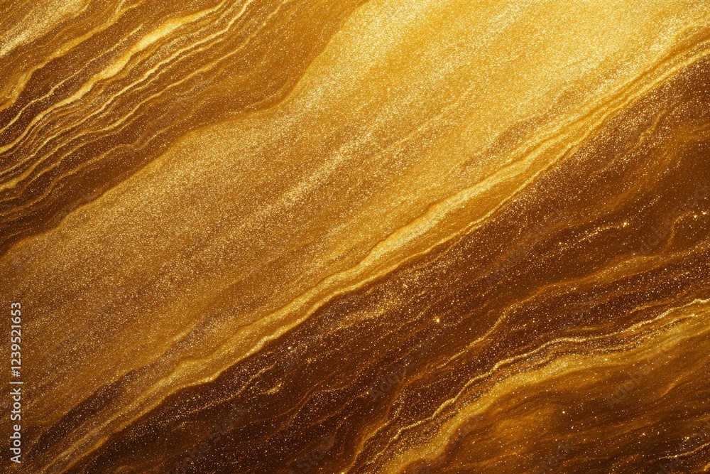 Poster golden abstract texture with glittering waves and rich shimmering patterns