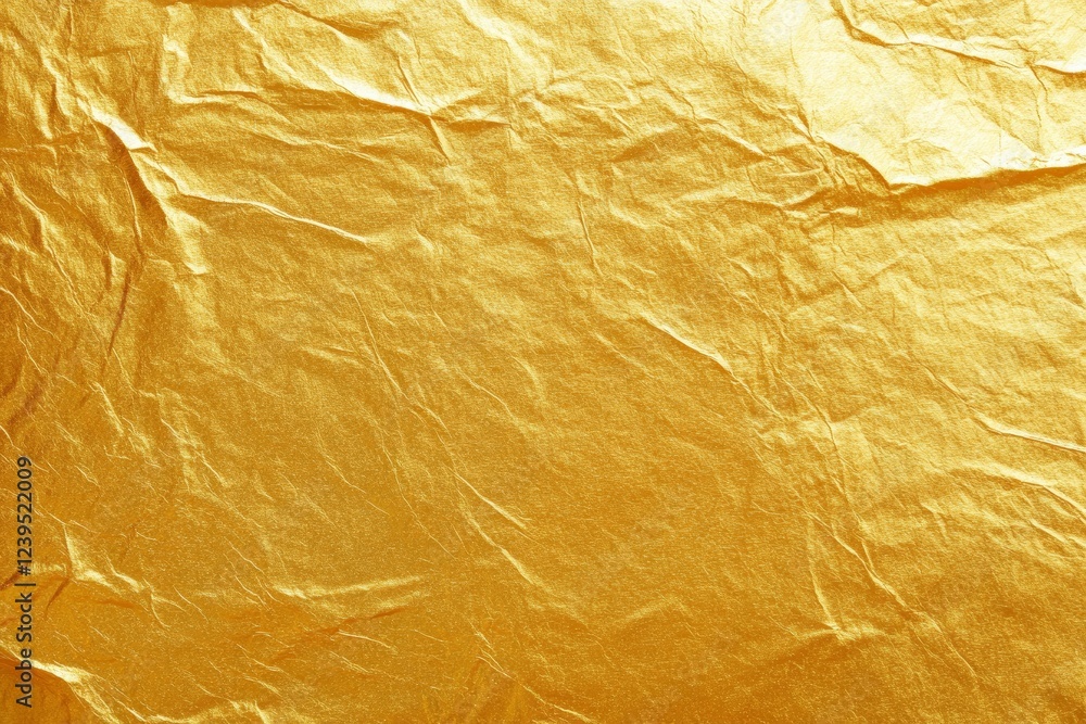 Poster golden textured metallic surface with wrinkles and highlights for background use