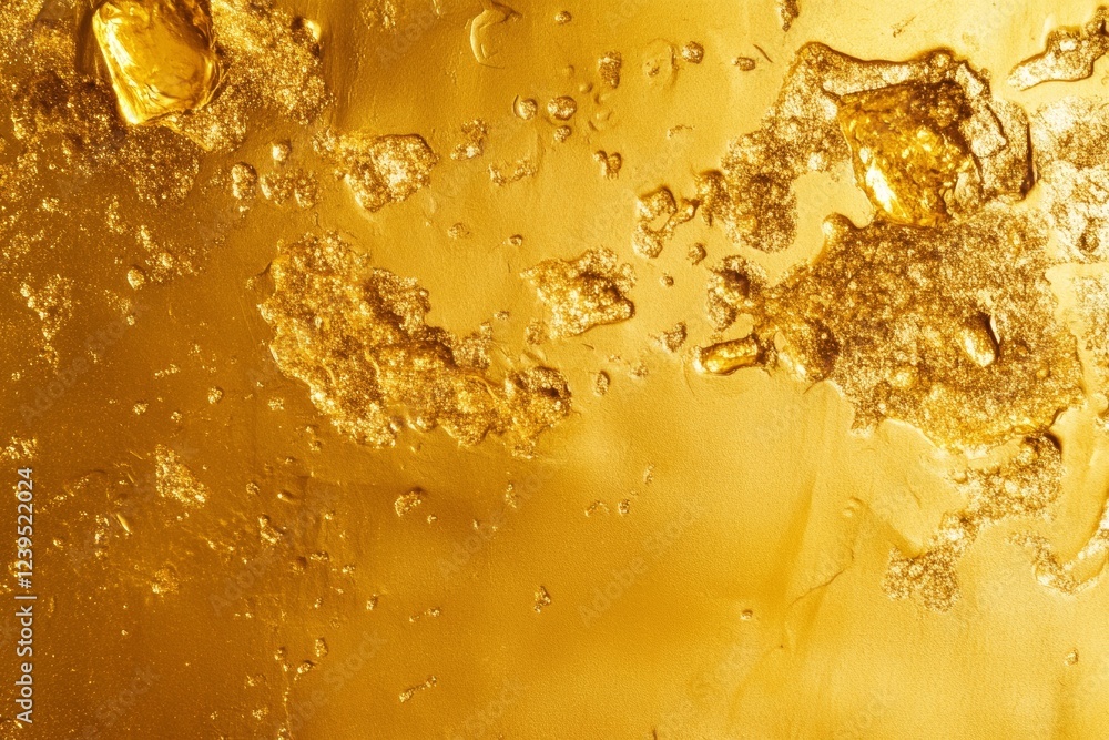 Poster textured golden surface with abstract patterns and shiny highlights