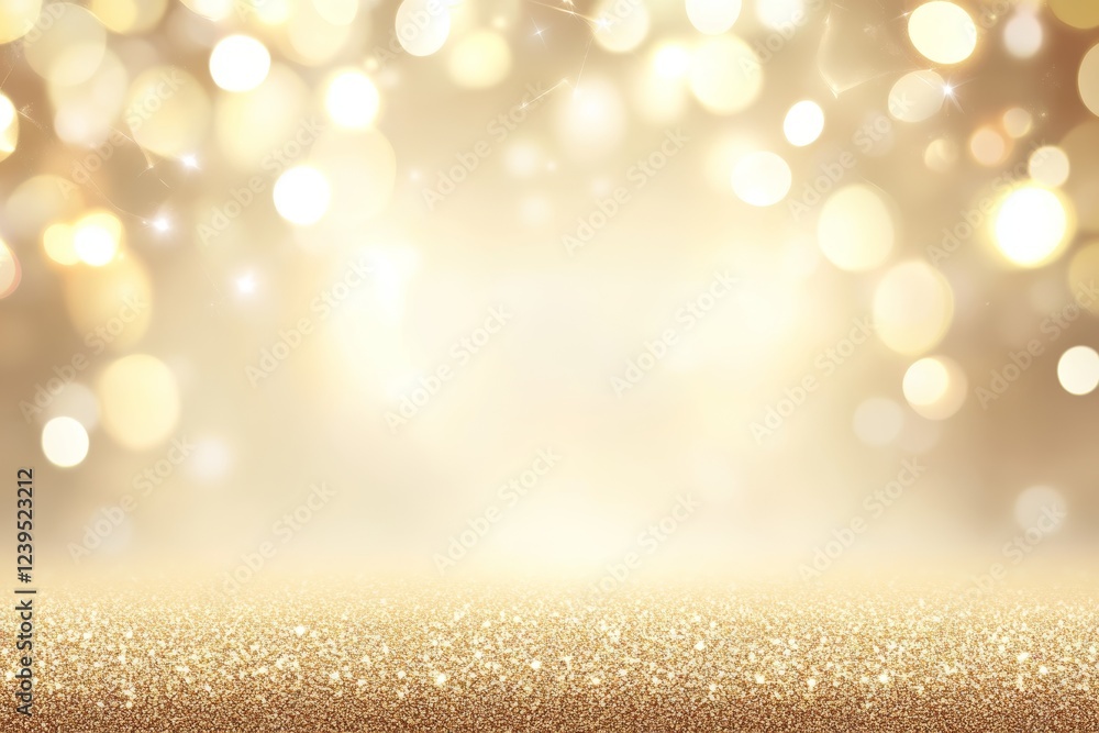 Poster golden bokeh background with glittering lights and sparkles