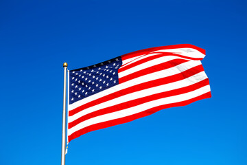 Obraz premium american flag on sky
