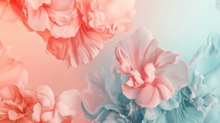 Delicate Pastel Flowers Softly Flowing Together