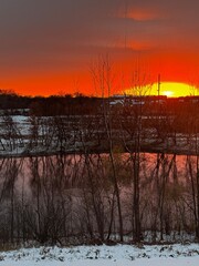 sunset in the winter